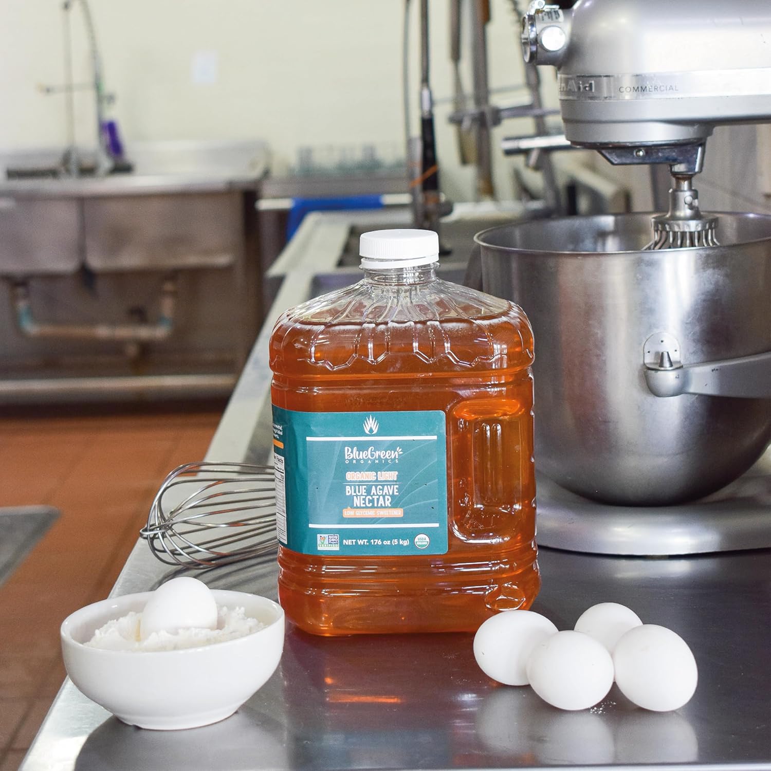 BLUE GREEN ORGANICS, Agave syrup, Agave gallon, Agave, Gluten Free, Organic, Sweetener, teas, coffees, pancakes or any baked good, Family-friendly, Sugar substitute, Light, 176 Oz7