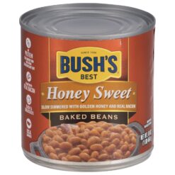 BUSH'S BEST 16 oz Canned Honey Sweet Baked Beans, Source of Plant Based Protein and Fiber, Low Fat, Gluten Free, (Pack of 12)