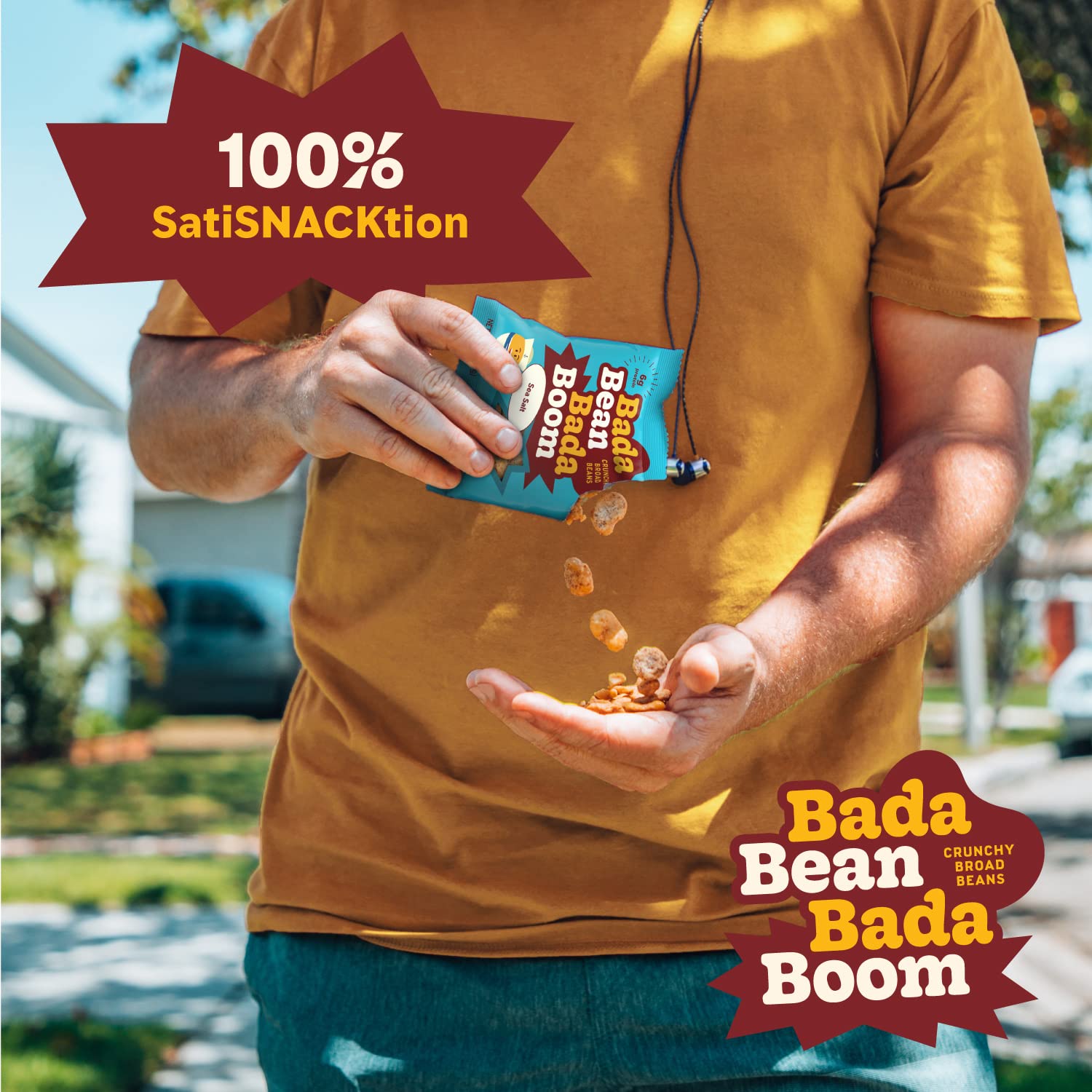 Bada Bean Bada Boom - Plant-Based Protein, Gluten Free, Vegan, Crunchy Roasted Broad (Fava) Bean Snacks, 110 Calories per Serving, Garlic & Onion, 4.5 oz, 6 Pack9