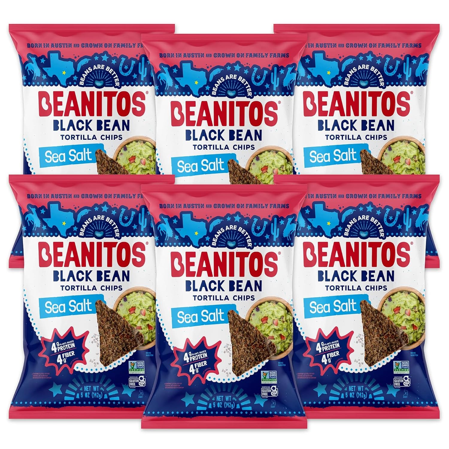 Beanitos Black Bean Chips - Original Sea Salt - (6 Pack) 5 oz Bag - Black Bean Tortilla Chips - Vegan Snack with Good Source of Plant Protein and Fiber Beanitos Black Bean Chips - Original Sea Salt - (6 Pack) 5 oz Bag - Black Bean Tortilla Chips - Vegan Snack with Good Source of Plant Protein and Fiber