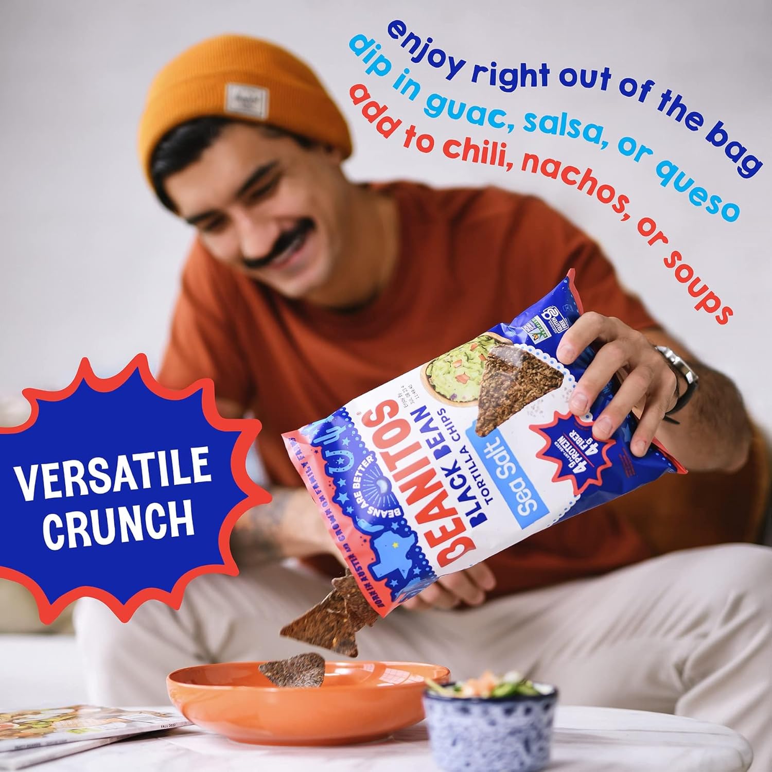 Beanitos Black Bean Chips - Original Sea Salt - (6 Pack) 5 oz Bag - Black Bean Tortilla Chips - Vegan Snack with Good Source of Plant Protein and Fiber5