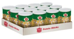 Better Made Potato Sticks 5oz Canister- (Sour Cream & Onion, 12 Can Tray) - Shoestring Potato Sticks - Gluten Free - Crunchy, Crispy Snack from Fresh Potatoes - Resealable Lid