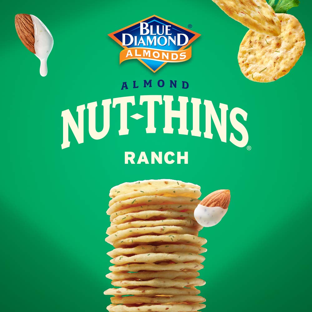 Blue Diamond Almonds Gluten Free Almond Nut-Thins Cracker Crisps, Country Ranch, 4.25 Ounce (Pack of 12)1