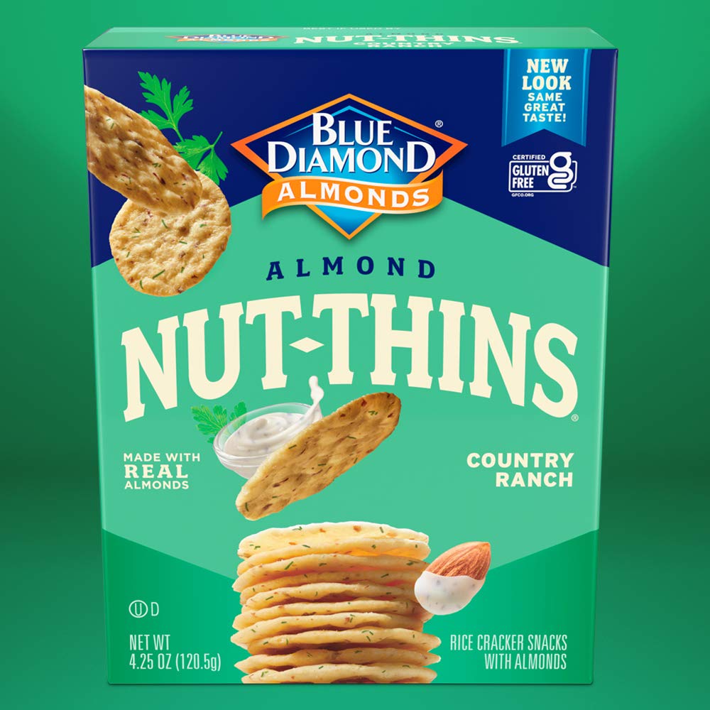 Blue Diamond Almonds Gluten Free Almond Nut-Thins Cracker Crisps, Country Ranch, 4.25 Ounce (Pack of 12)2