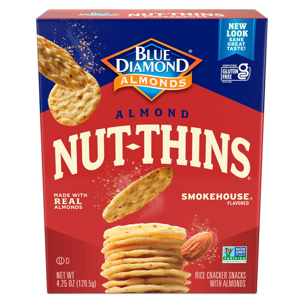 Blue Diamond Almonds Nut-Thins Cracker Crisps, Smokehouse, 4.25 Ounce (Pack of 12) Blue Diamond Almonds Nut-Thins Cracker Crisps, Smokehouse, 4.25 Ounce (Pack of 12)