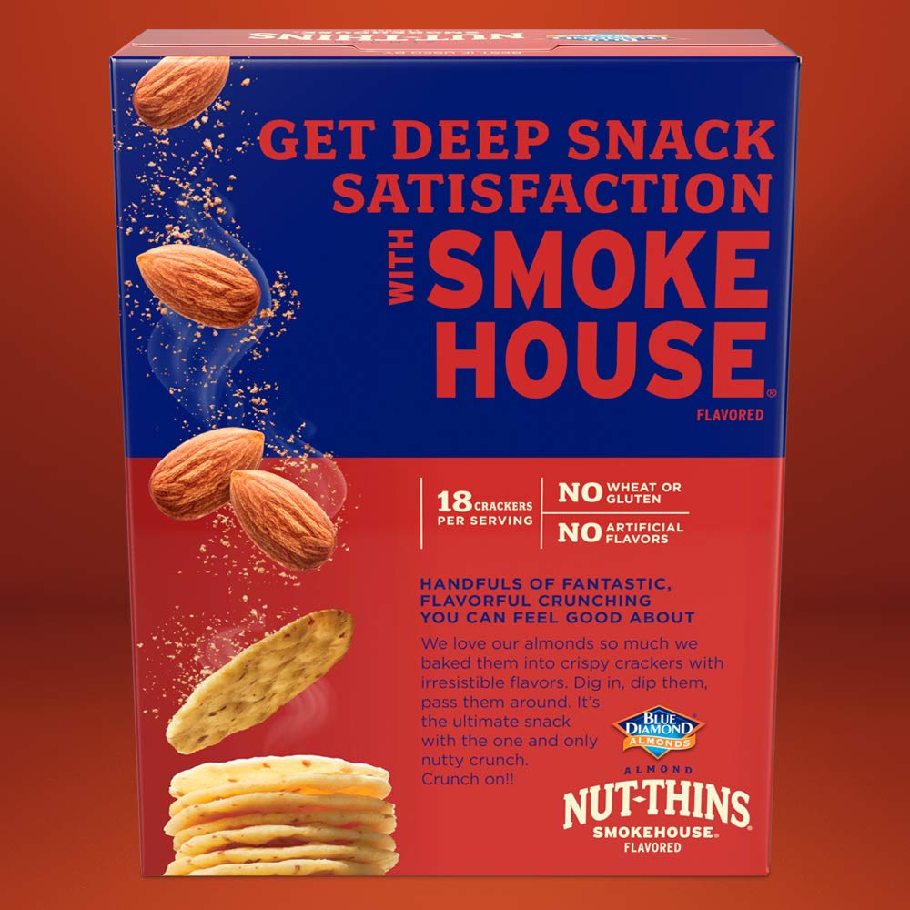 Blue Diamond Almonds Nut-Thins Cracker Crisps, Smokehouse, 4.25 Ounce (Pack of 12)5