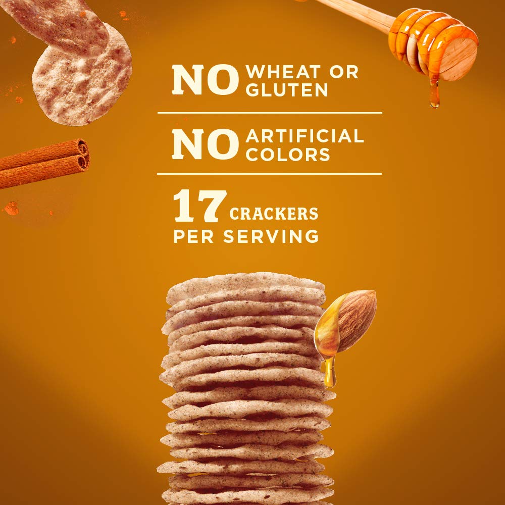 Blue Diamond Almonds Nut Thins Honey Cinnamon Gluten Free Cracker Crisps, 4.25 Oz Boxes (Pack of 12)3