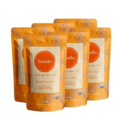 Brodo Organic Chicken Broth | Nutrient Dense, Chef Crafted Bone Broth in Single Serving Pouches | Not Made From Concentrate, No Preservatives (6x 8.3 oz Pouches)