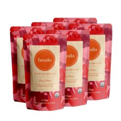 Brodo Spicy Nonna Organic Chicken Broth with Roasted Garlic & Chili | Nutrient Dense, Chef Crafted Bone Broth in Single Serving Pouches | Not Made From Concentrate, No Preservatives (6x 8.3oz Pouches)
