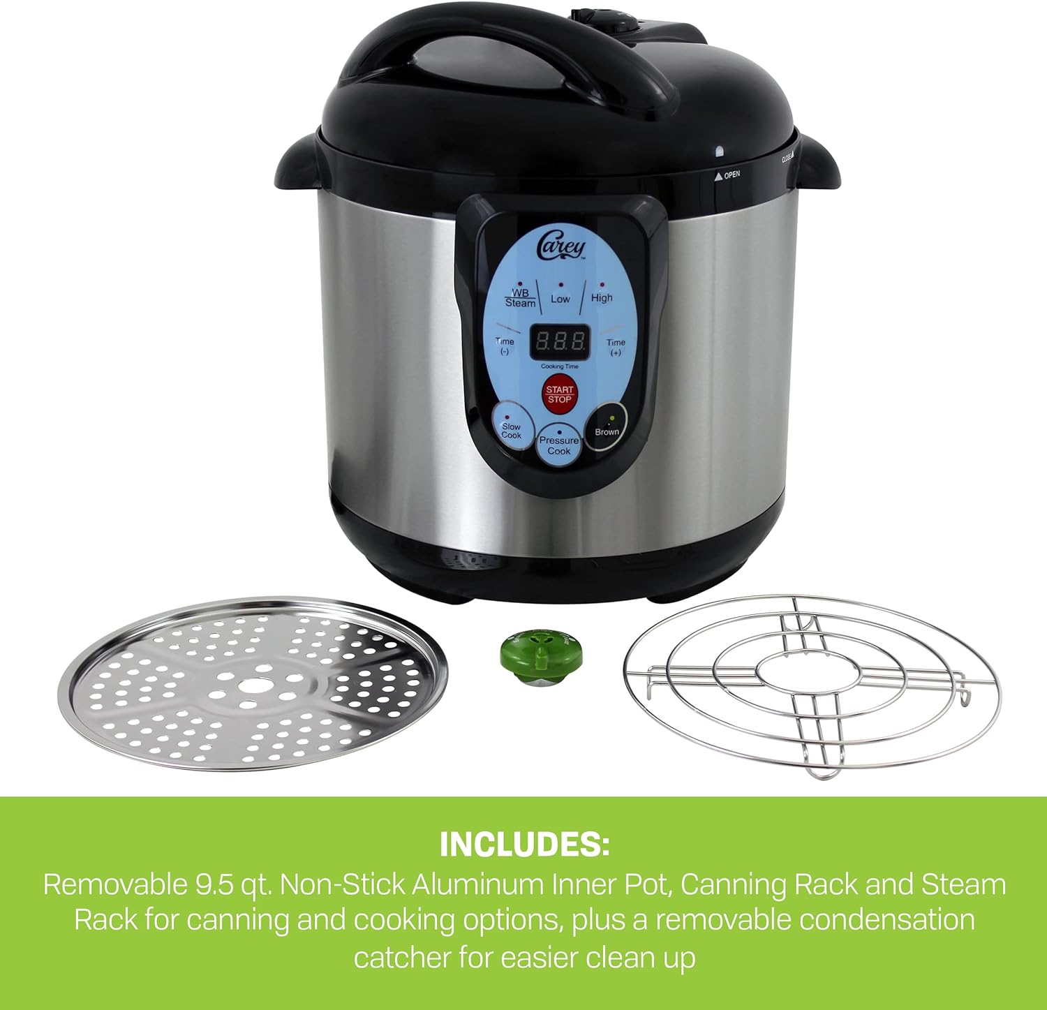 CAREY DPC-9SS Smart Electric Pressure Cooker and Canner, Stainless Steel, 9.5 Qt2