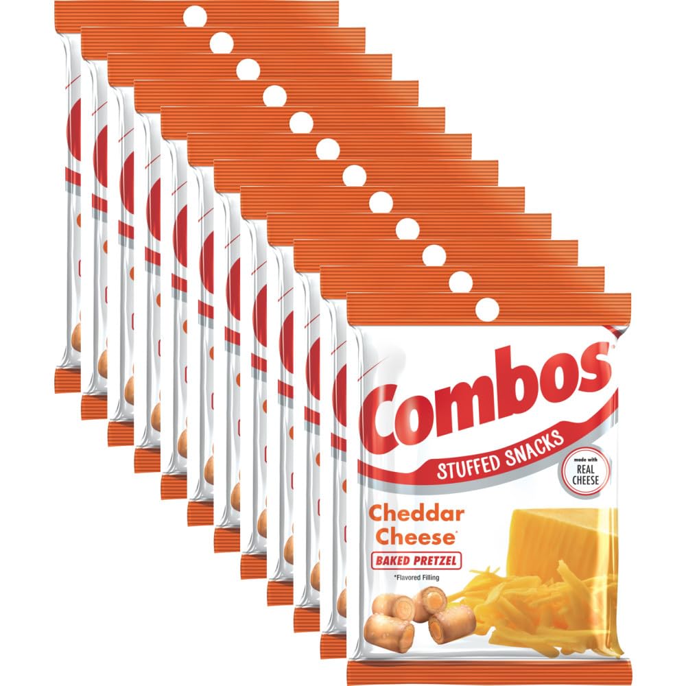COMBOS Cheddar Cheese Pretzel Baked Snacks 6.3-Ounce Bag (Pack of 12) COMBOS Cheddar Cheese Pretzel Baked Snacks 6.3-Ounce Bag (Pack of 12)