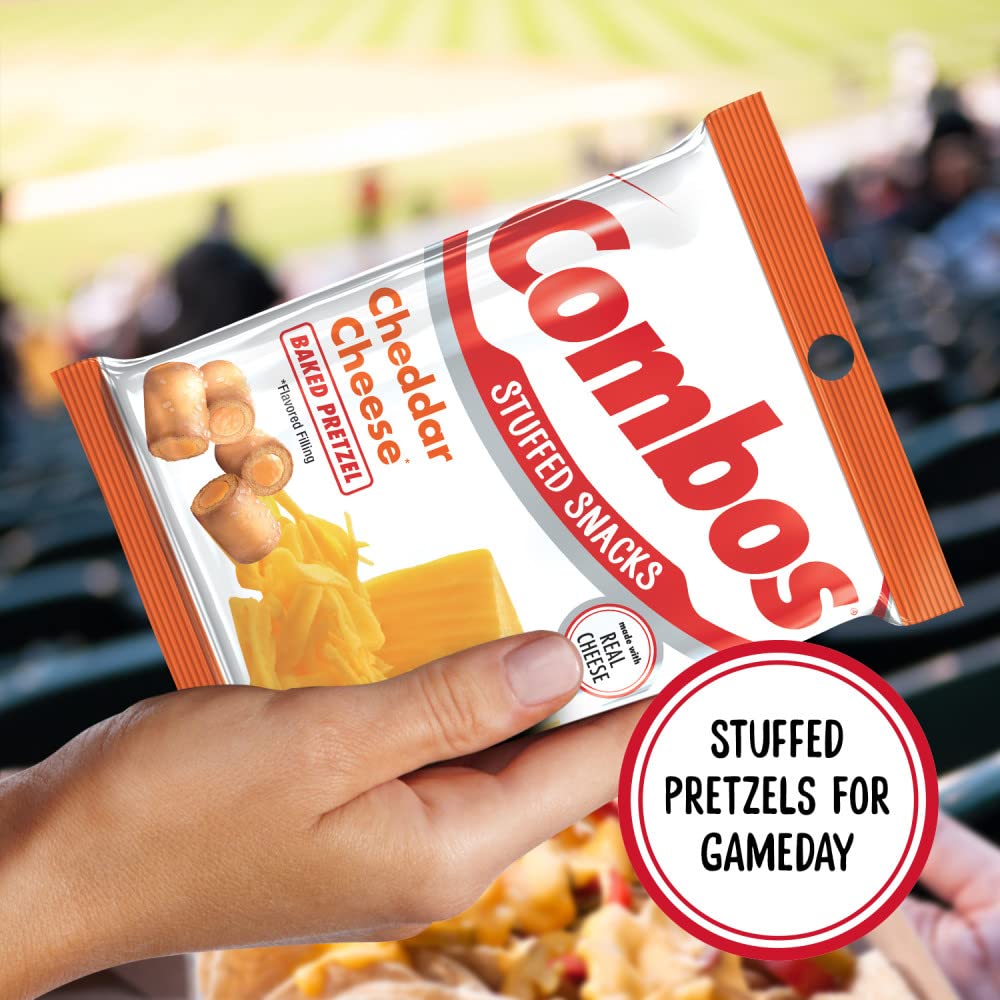 COMBOS Cheddar Cheese Pretzel Baked Snacks 6.3-Ounce Bag (Pack of 12)0
