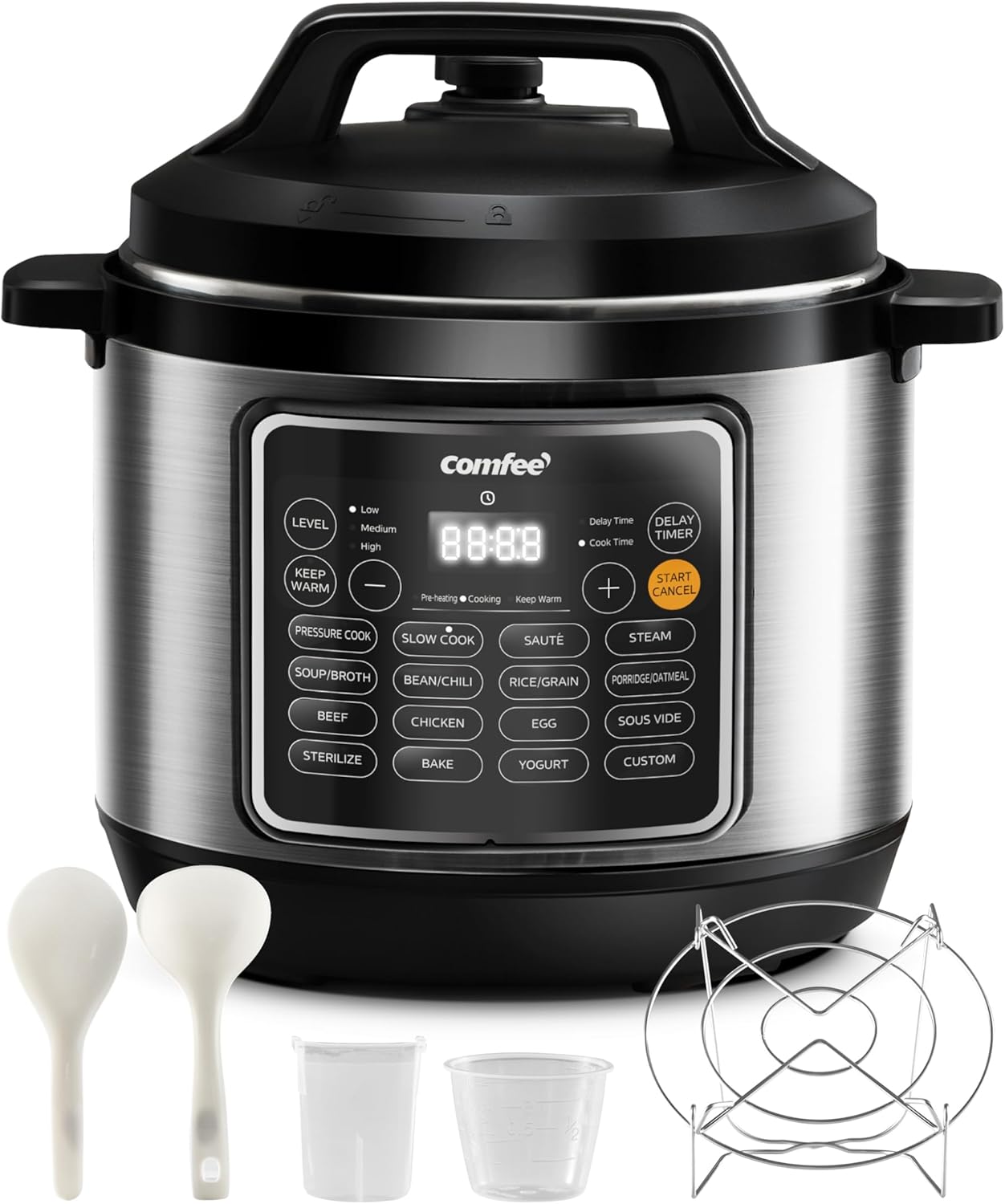COMFEE’ Pressure Cooker 8 Quart with 16 Cooking Functions, Olla de Presion Non-Stick Pot Yogurt Maker Rice Cooker Slow Cooker Sauté Steamer, Healthy Ceramic Inner Pot COMFEE’ Pressure Cooker 8 Quart with 16 Cooking Functions, Olla de Presion Non-Stick Pot Yogurt Maker Rice Cooker Slow Cooker Sauté Steamer, Healthy Ceramic Inner Pot