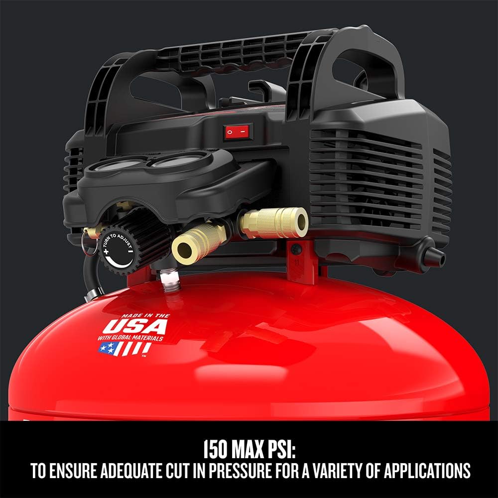 CRAFTSMAN Air Compressor, 6 Gallon, Pancake, Oil-Free with 13 Piece Accessory Kit (CMEC6150K)2