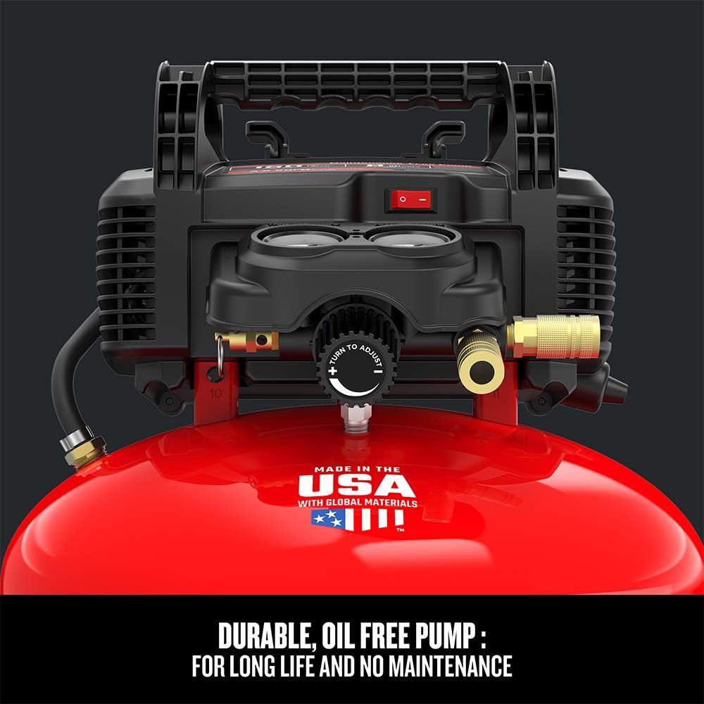 CRAFTSMAN Air Compressor, 6 Gallon, Pancake, Oil-Free with 13 Piece Accessory Kit (CMEC6150K)7