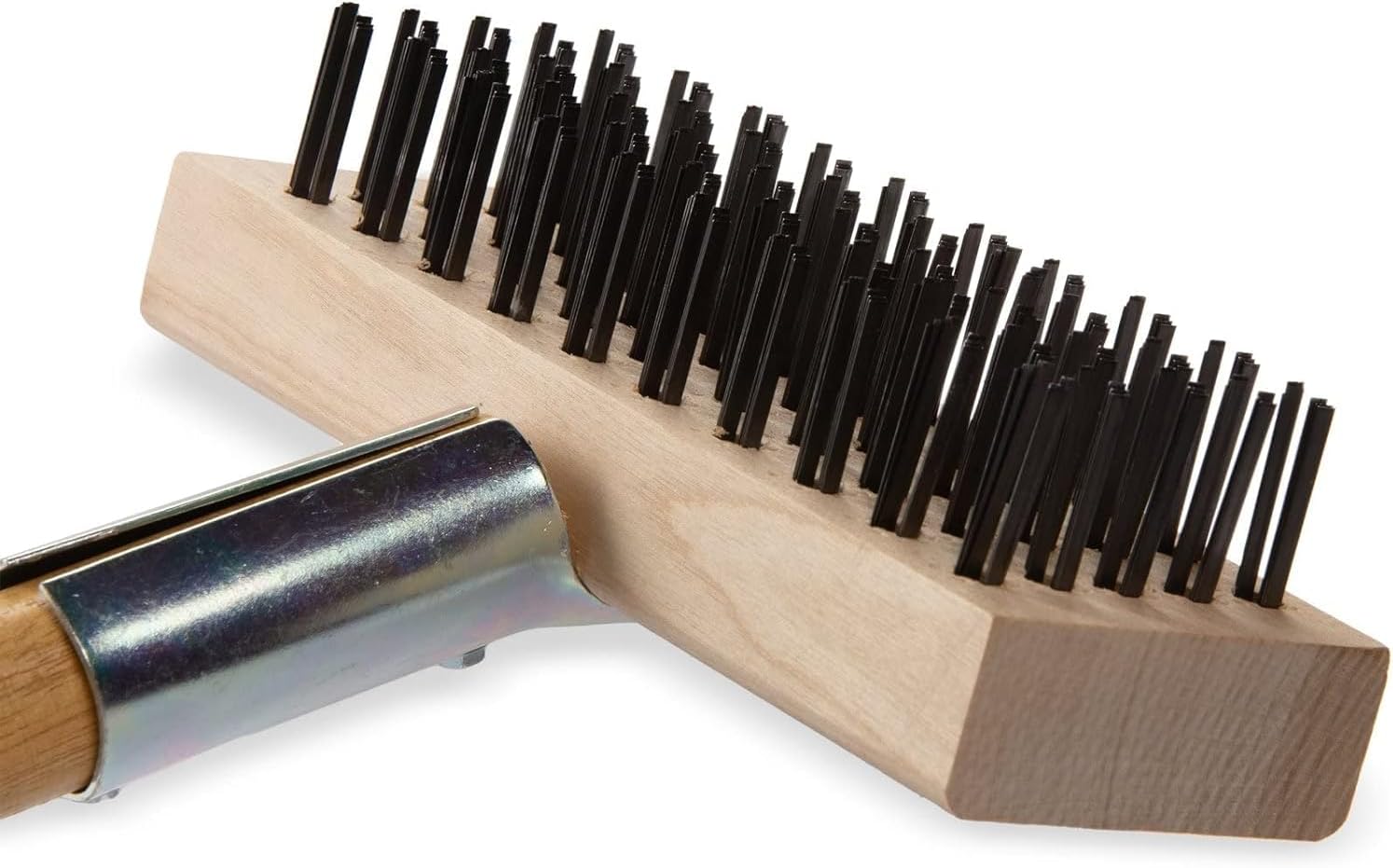 Carlisle FoodService Products Wood Oven Grill Brush & Scraper with Handle, 30 Inches, Natural7