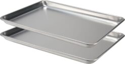 Checkered Chef Baking Sheet Set - 13" x 9.5" Stainless Steel Quarter Pans for Baking and Cooking (2 Pack)