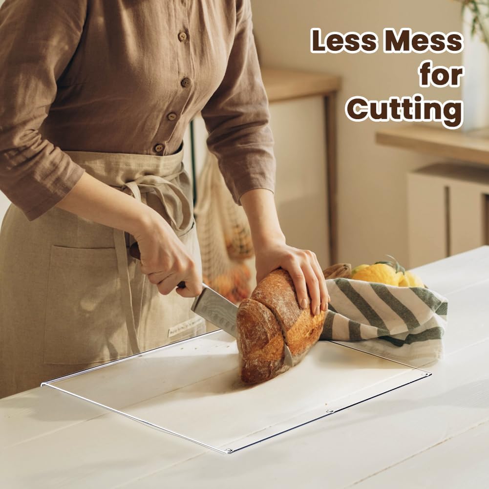 Clear Cutting Board for Countertop, 18x16 Inch Acrylic Cutting Board with Counter Lip, Non Slip Large Cutting Boards for Kitchen Utensils, Kitchen Decor, House Warming Gifts New Home1