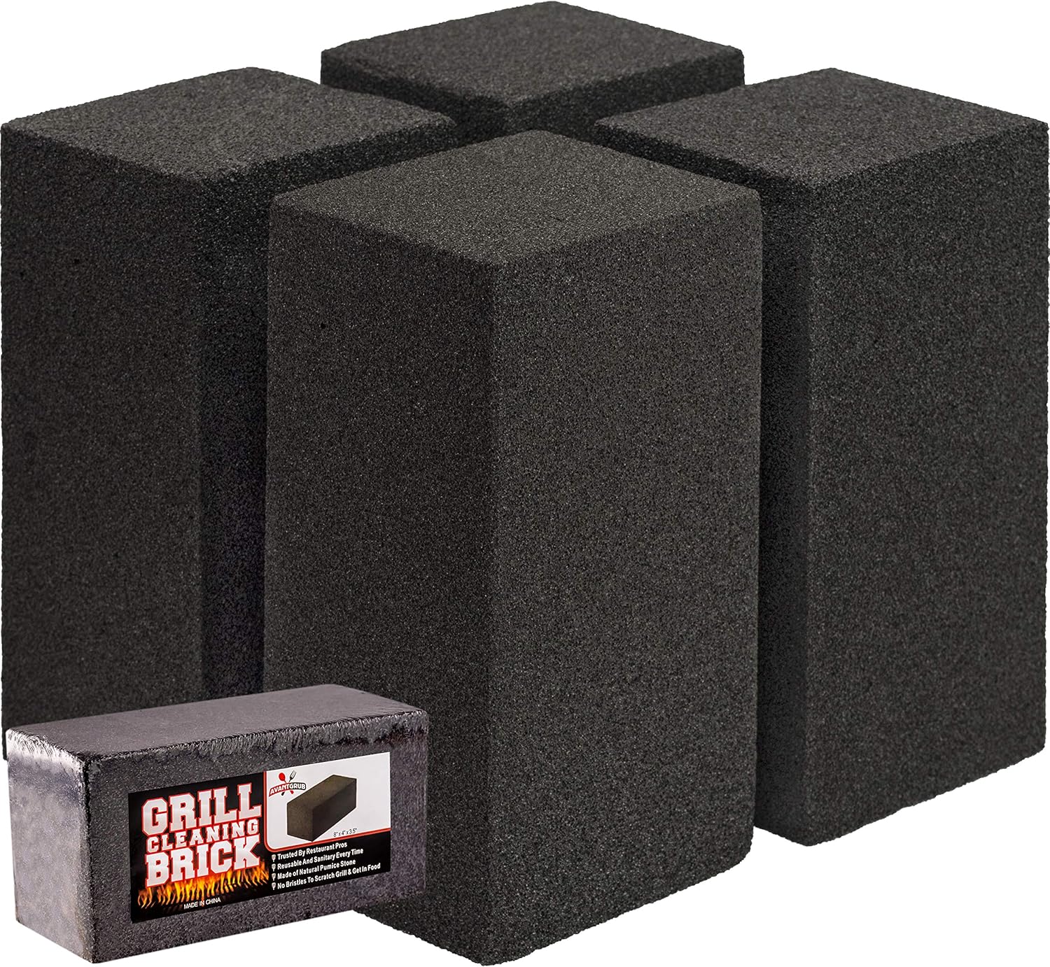 Commercial Grade Grill Cleaning Brick Bulk 12 Pack by Avant Grub. Pumice Stone Cleaner Tool Cleans and Sanitizes Restaurant Flat Top Grills or Griddles Effectively Without Harsh Chemicals or Abrasives Commercial Grade Grill Cleaning Brick Bulk 12 Pack by Avant Grub. Pumice Stone Cleaner Tool Cleans and Sanitizes Restaurant Flat Top Grills or Griddles Effectively Without Harsh Chemicals or Abrasives