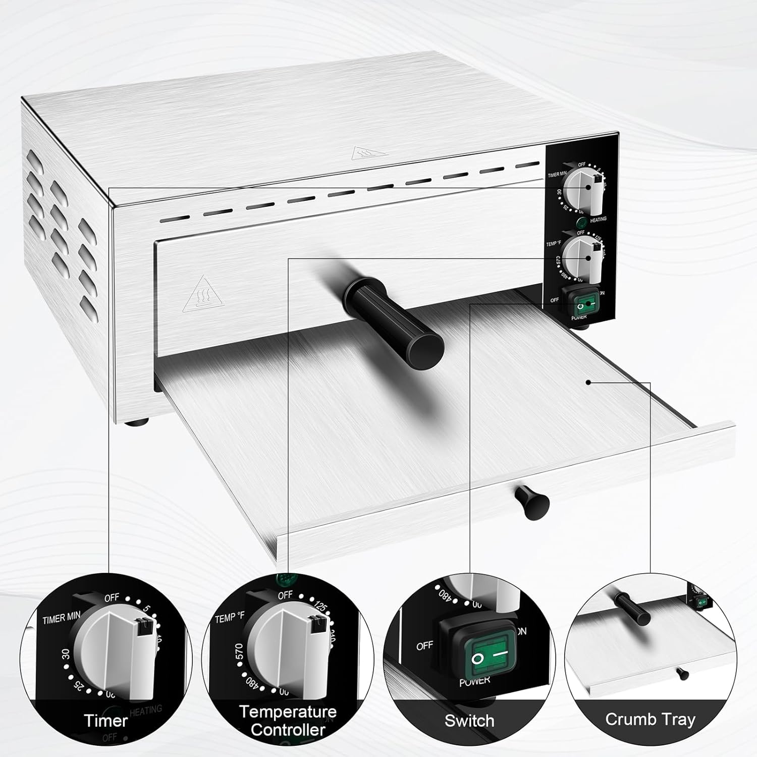 Countertop Electric Pizza Oven and Snack Oven3