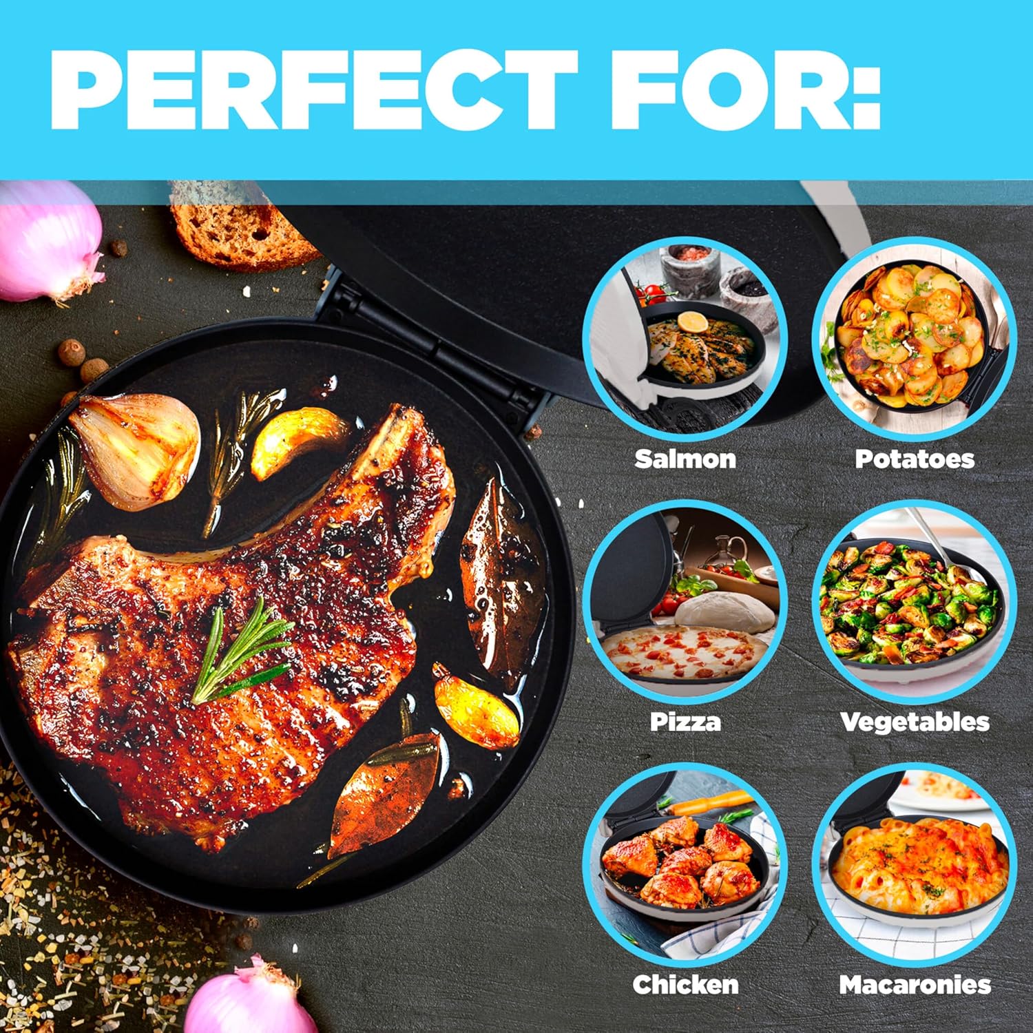 Courant Pizza Maker 12-inch Pizzas Machine, Newly improved Cool-touch Handle Non-Stick plates Pizza oven & Calzone Maker, Electric Countertop Oven for Home or School, 12 Indoor Grill Griddle, Gray0