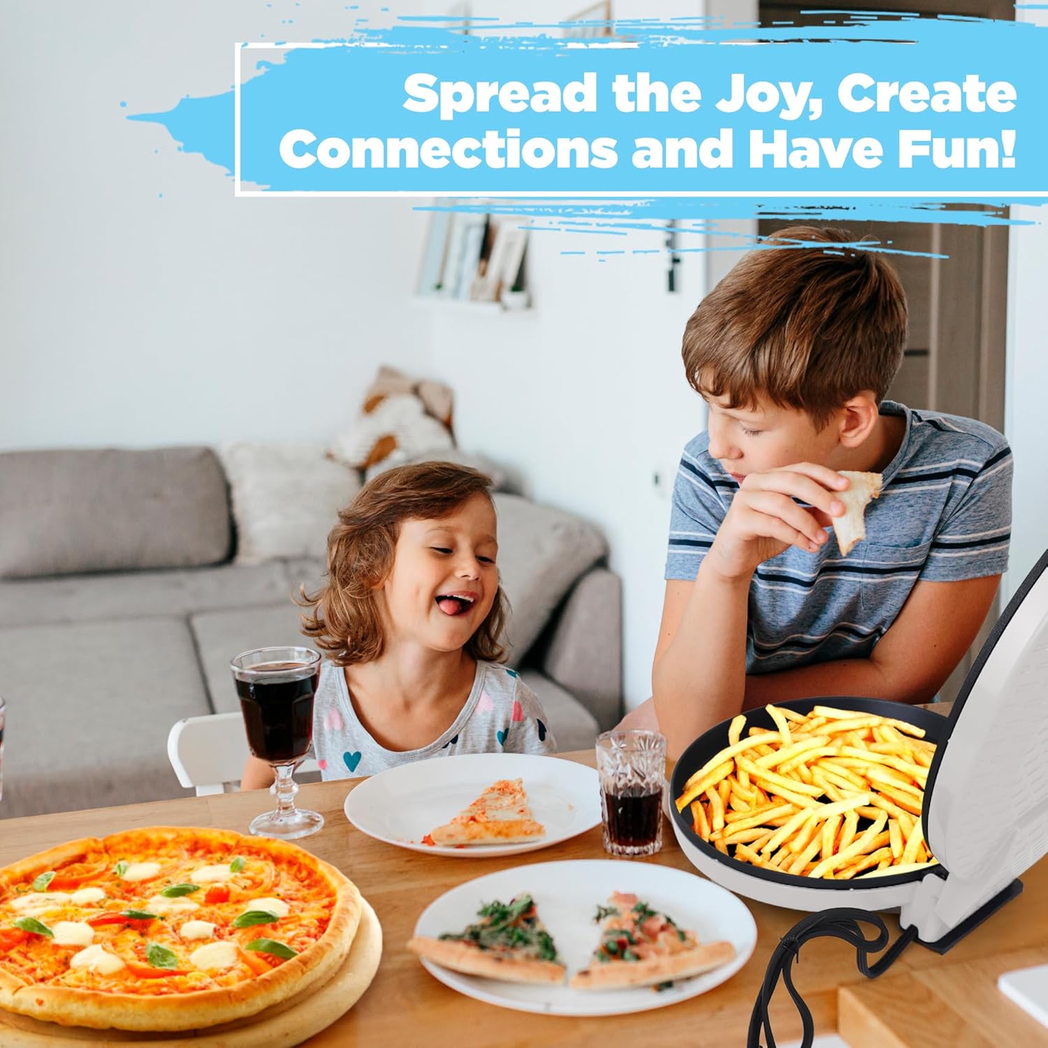 Courant Pizza Maker 12-inch Pizzas Machine, Newly improved Cool-touch Handle Non-Stick plates Pizza oven & Calzone Maker, Electric Countertop Oven for Home or School, 12 Indoor Grill Griddle, Gray5