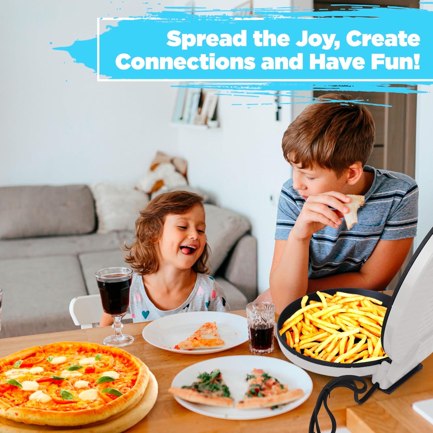 Courant Pizza Maker 12-inch Pizzas Machine, Newly improved Cool-touch Handle Non-Stick plates Pizza oven & Calzone Maker, Electric Countertop Oven for Home or School, 12 Indoor Grill Griddle, Gray9