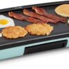 DASH Deluxe Everyday Electric Griddle with Dishwasher Safe Removable Nonstick Cooking Plate for Pancakes, Burgers, Eggs and more, Includes Drip Tray + Recipe Book, 20” x 10.5”, 1500-Watt - Aqua