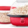 DASH SmartStore™ Deluxe Stirring Popcorn Maker, Hot Oil Electric Popcorn Machine with Large Lid for Serving Bowl and Convenient Storage, 24 Cups – Red