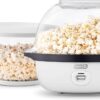 DASH SmartStore™ Deluxe Stirring Popcorn Maker, Hot Oil Electric Popcorn Machine with Large Lid for Serving Bowl and Convenient Storage, 24 Cups – White