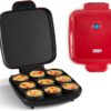 Dash Sous Vide Style Family Size Egg Bite Maker for Breakfast Bites, Sandwiches, Healthy Snacks or Desserts, Keto & Paleo Friendly (9 Servings), Red, 9 Egg Bites