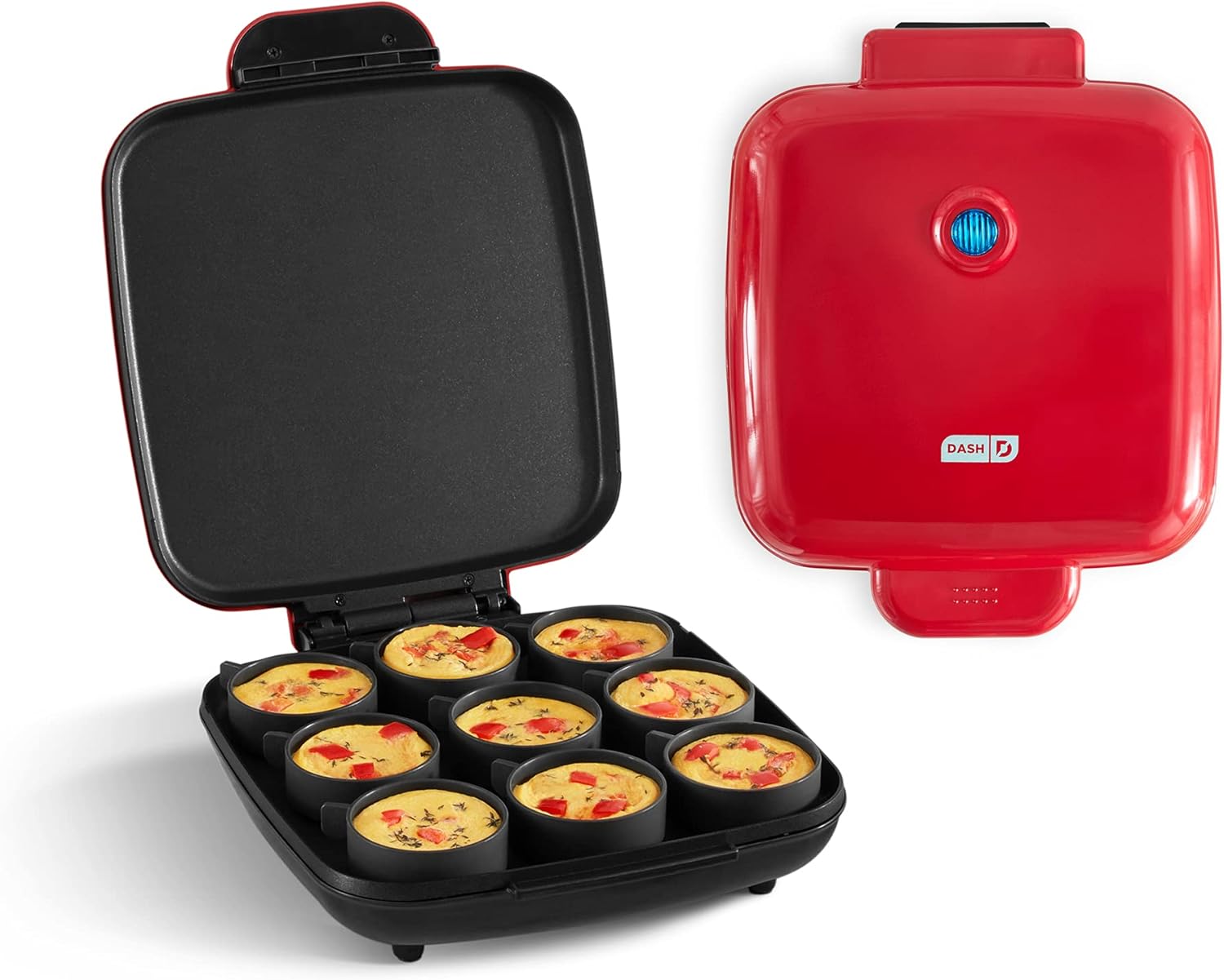 Dash Sous Vide Style Family Size Egg Bite Maker for Breakfast Bites, Sandwiches, Healthy Snacks or Desserts, Keto & Paleo Friendly (9 Servings), Red, 9 Egg Bites Dash Sous Vide Style Family Size Egg Bite Maker for Breakfast Bites, Sandwiches, Healthy Snacks or Desserts, Keto & Paleo Friendly (9 Servings), Red, 9 Egg Bites