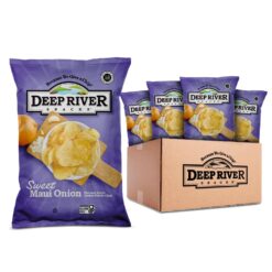 Deep River Snacks Sweet Maui Onion Kettle Cooked Potato Chips, Non GMO, 8 Ounce (Pack of 12)