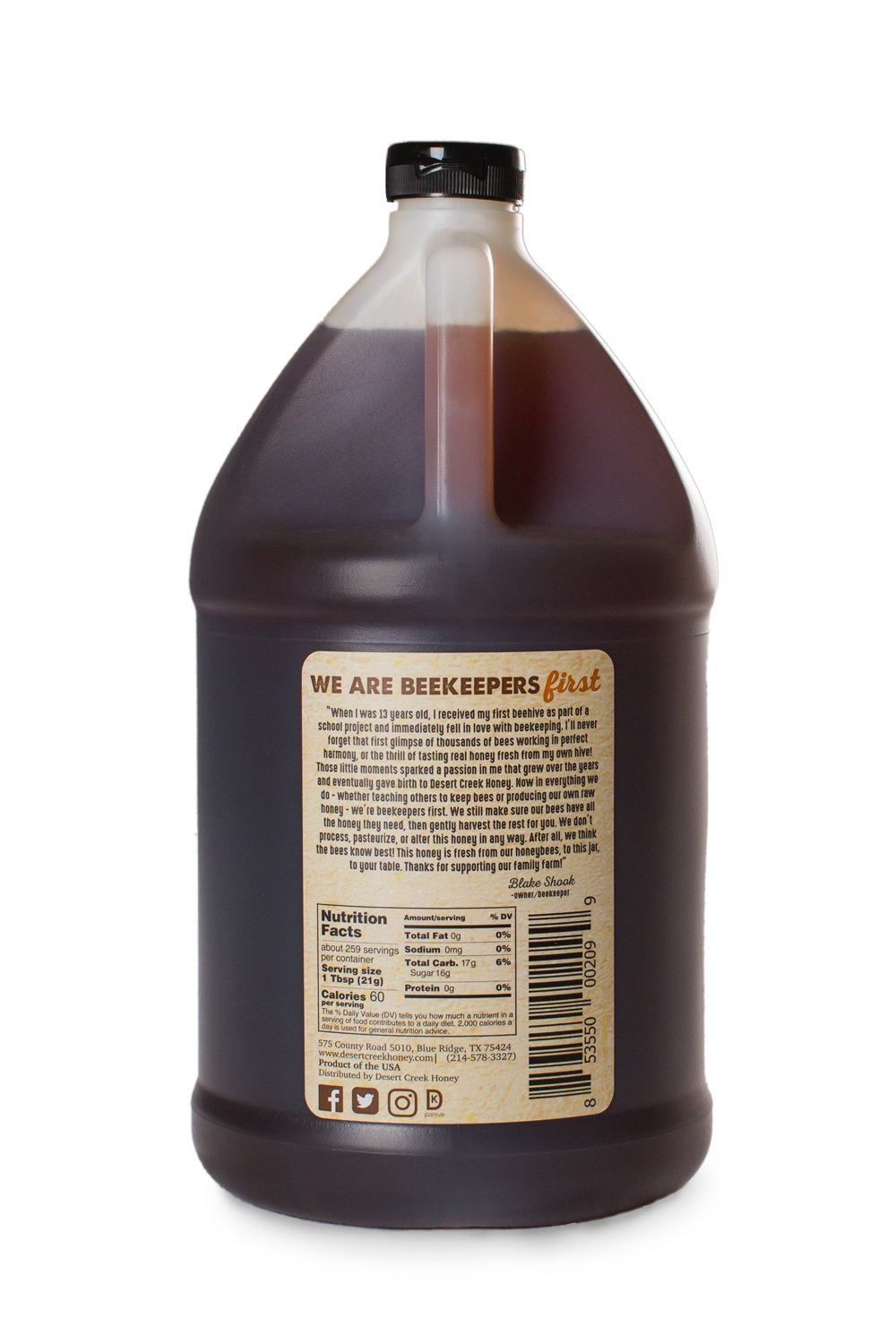Desert Creek - Raw Honey, Natural Premium and Pure Texas Product - 1 Gallon1