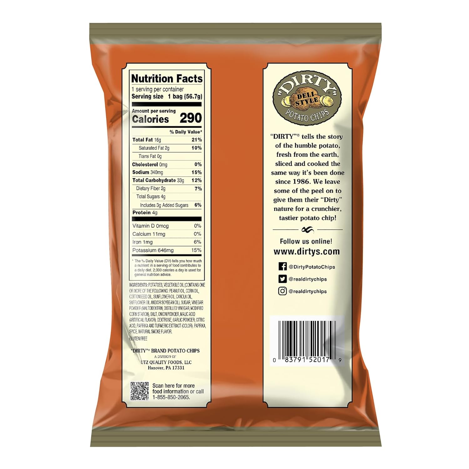 Dirty Kettle Potato Chips, Funky Fusion, 2 oz. Bag, 25 Count –Gluten Free, Skins On, Crunchy Chips, Great for Lunches or Snacking on the Go1