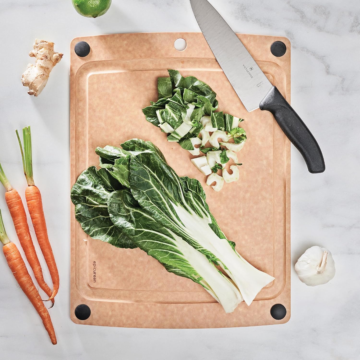 Epicurean All-In-One Cutting Board with Non-Slip Feet and Juice Groove, 17.5 × 13, Natural Black1