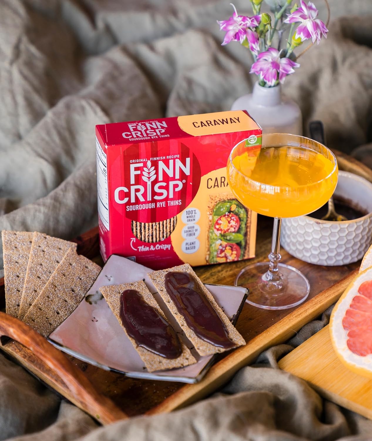 Finn Crisp Caraway Sourdough Rye Thins, Caraway Crispbread, 7 Ounce Boxes (Pack of 9)3