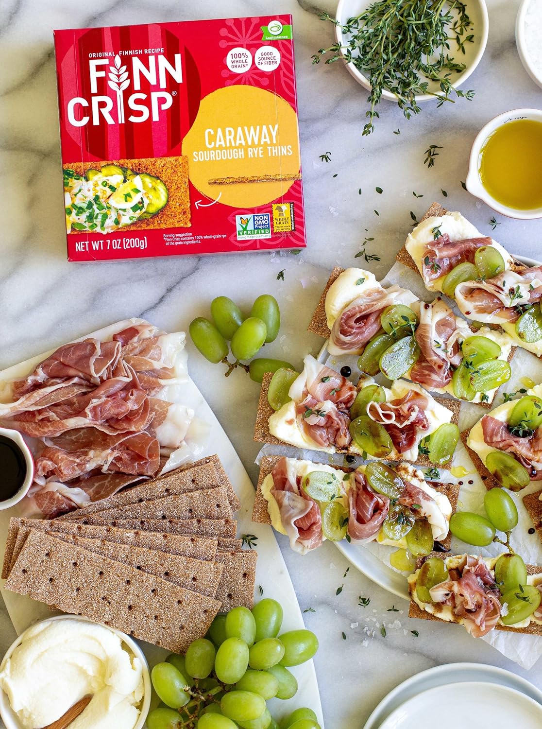 Finn Crisp Caraway Sourdough Rye Thins, Caraway Crispbread, 7 Ounce Boxes (Pack of 9)5