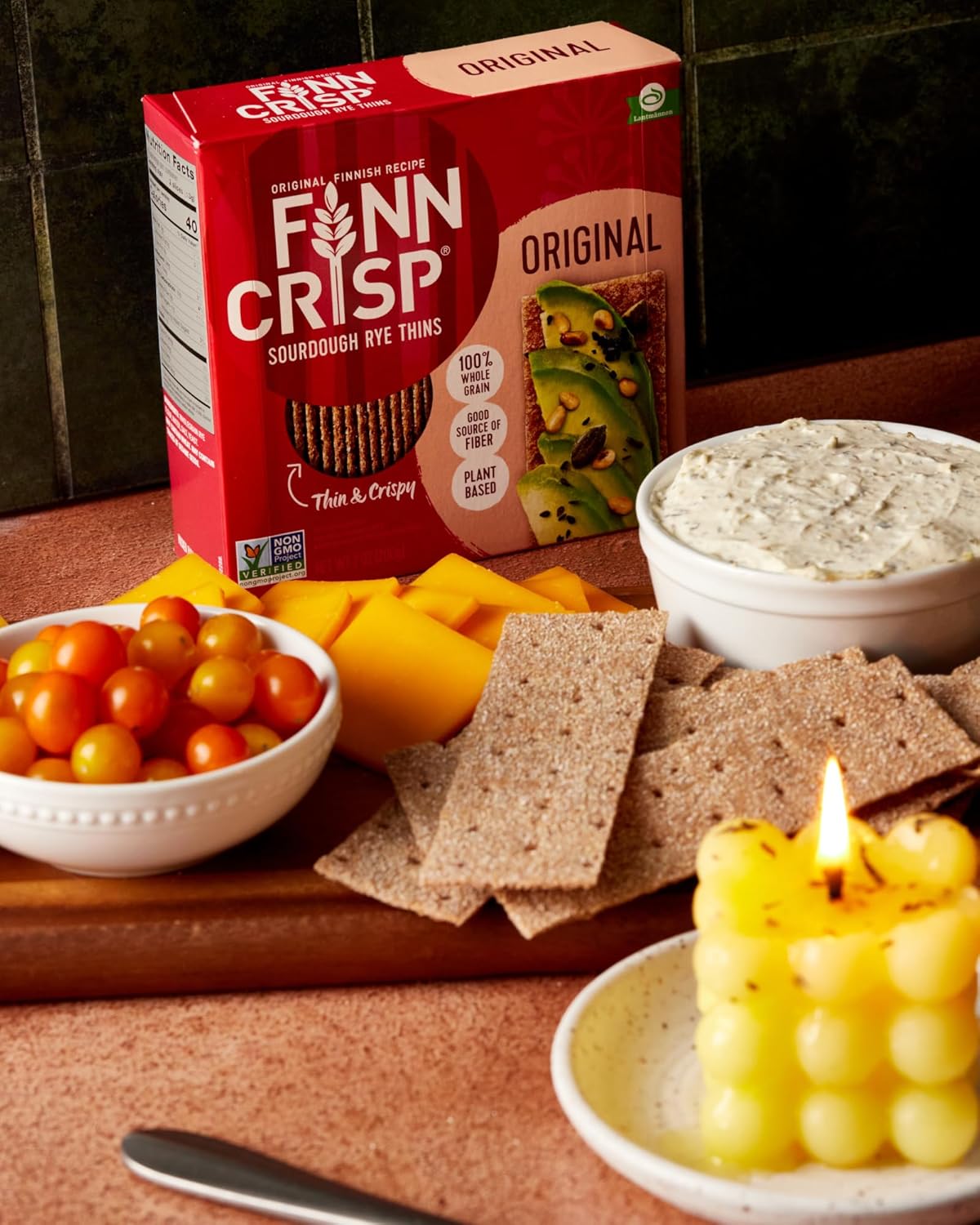 Finn Crisp Sourdough Rye Thins, Original Crispbread, 7 Ounce Boxes (Pack of 9)7