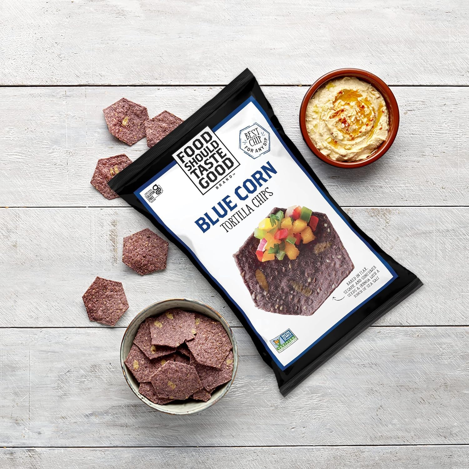 Food Should Taste Good Gluten Free Blue Corn Tortilla Chips 5.5 oz. (Pack of 12)4