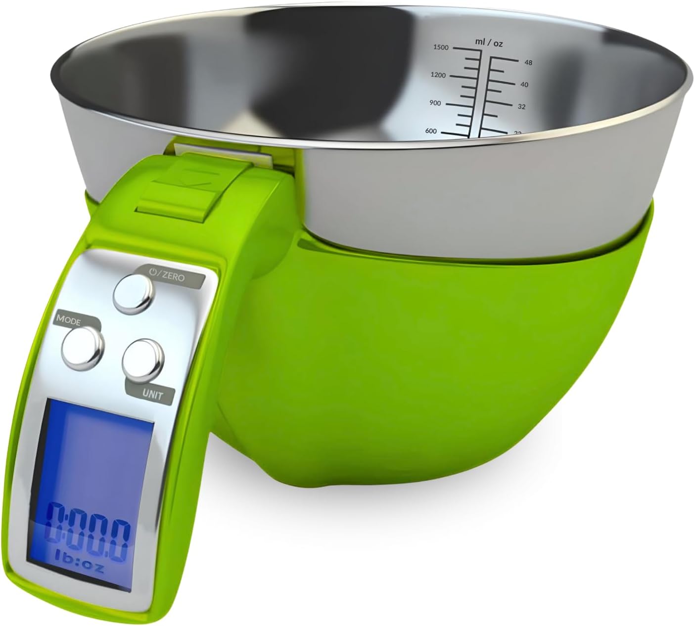 Fradel Digital Kitchen Food Scale & Mixing Bowl - Measuring Cup Scale in Grams & Ounces for Cooking, Baking, Diet, Gifting - Stainless Steel, Dishwasher-Safe Removable Bowl - 11lb Capacity - Green Fradel Digital Kitchen Food Scale & Mixing Bowl - Measuring Cup Scale in Grams & Ounces for Cooking, Baking, Diet, Gifting - Stainless Steel, Dishwasher-Safe Removable Bowl - 11lb Capacity - Green