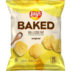 Frito Lay Baked Lay's Original Potato Chips, Gluten Free, 1.125 oz Bags, (64 Pack)