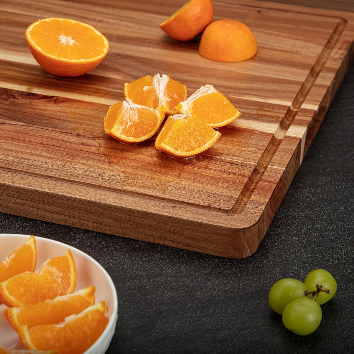 GaoMon 24 x 18 In Acacia Cutting Boardfor Kitchen, XXL Extra Large Charcuterie Cheese Platter Serving Tray, Food Prep and Serving Boards, Chopping Boards for Meal Vegetables and Cheese8