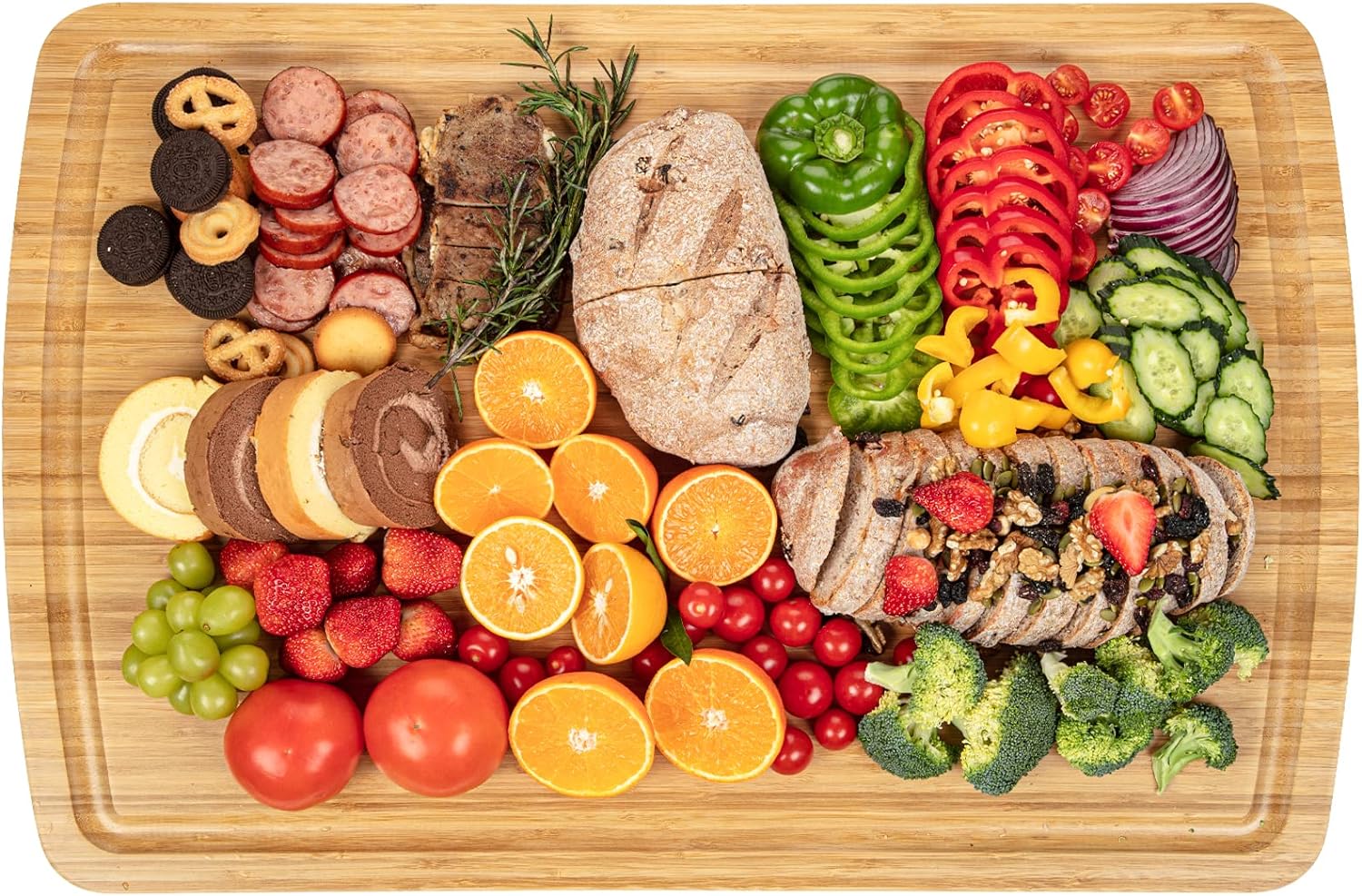GaoMon 30 Extra Large Bamboo Cutting Board, XXXL Wood Cutting Board for Stove Top, Noodle Board, Over the Sink Cutting Board, Turkey Carving Board, Chopping Board for Meat Vegetables Cheese65