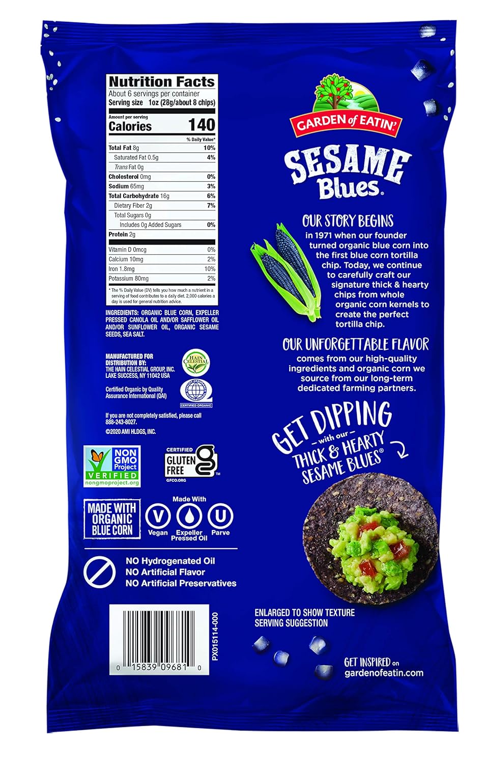 Garden of Eatin' Tortilla Chips, Sesame Blues, 5.5 oz (Pack of 12)1