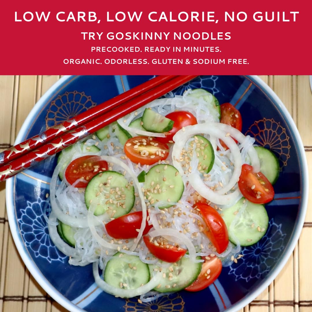 GoSkinny Noodles Angel Hair (12), Organic, Odorless Shirataki & Konjac Pasta, Low Carb, Low Calorie, Gluten Free, Vegan, Kosher, Keto, Paleo-Friendly, Ready in Minutes8