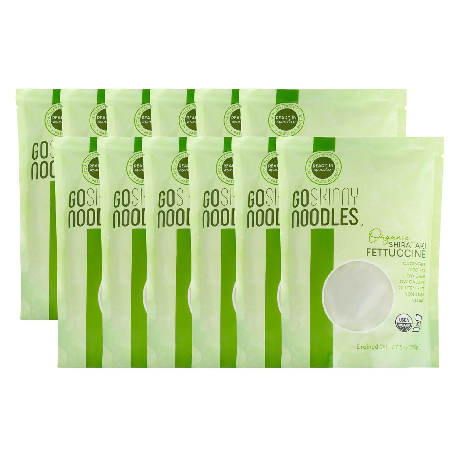 GoSkinny Noodles Fettuccine (12), Organic, Odorless Shirataki & Konjac Pasta, Low Carb, Low Calorie, Gluten Free, Vegan, Kosher, Keto, Paleo-Friendly, Ready in Minutes GoSkinny Noodles Fettuccine (12), Organic, Odorless Shirataki & Konjac Pasta, Low Carb, Low Calorie, Gluten Free, Vegan, Kosher, Keto, Paleo-Friendly, Ready in Minutes