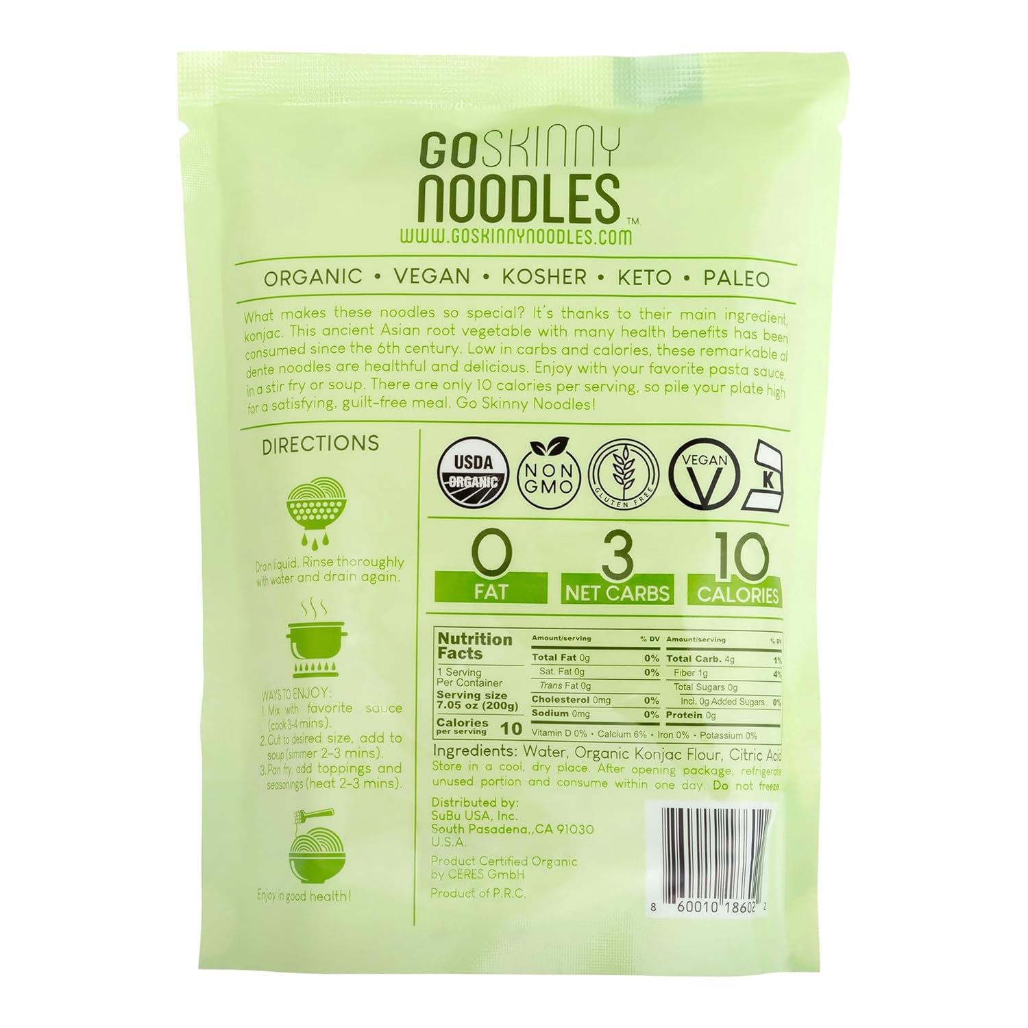GoSkinny Noodles Fettuccine (12), Organic, Odorless Shirataki & Konjac Pasta, Low Carb, Low Calorie, Gluten Free, Vegan, Kosher, Keto, Paleo-Friendly, Ready in Minutes1