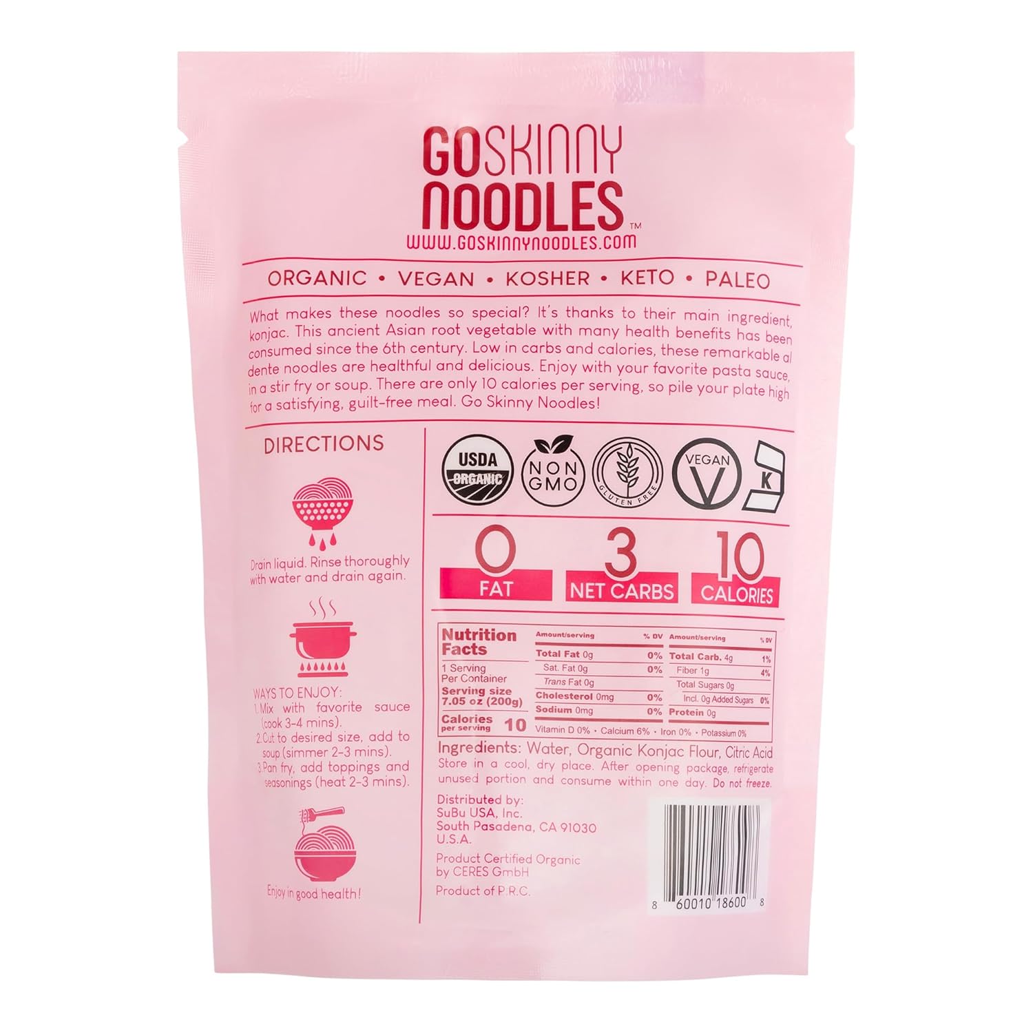GoSkinny Noodles Spaghetti (12), Organic, Odorless Shirataki & Konjac Pasta, Low Carb, Low Calorie, Gluten Free, Vegan, Kosher, Keto, Paleo-Friendly, Ready in Minutes1