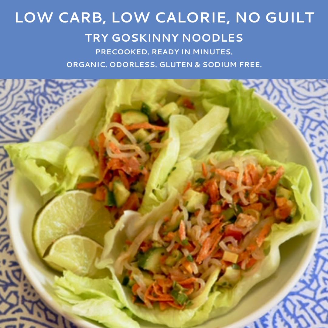 GoSkinny Noodles Spaghetti (24), Organic, Odorless Shirataki & Konjac Pasta, Low Carb, Low Calorie, Gluten Free, Vegan, Kosher, Keto, Paleo-Friendly, Ready in Minutes11